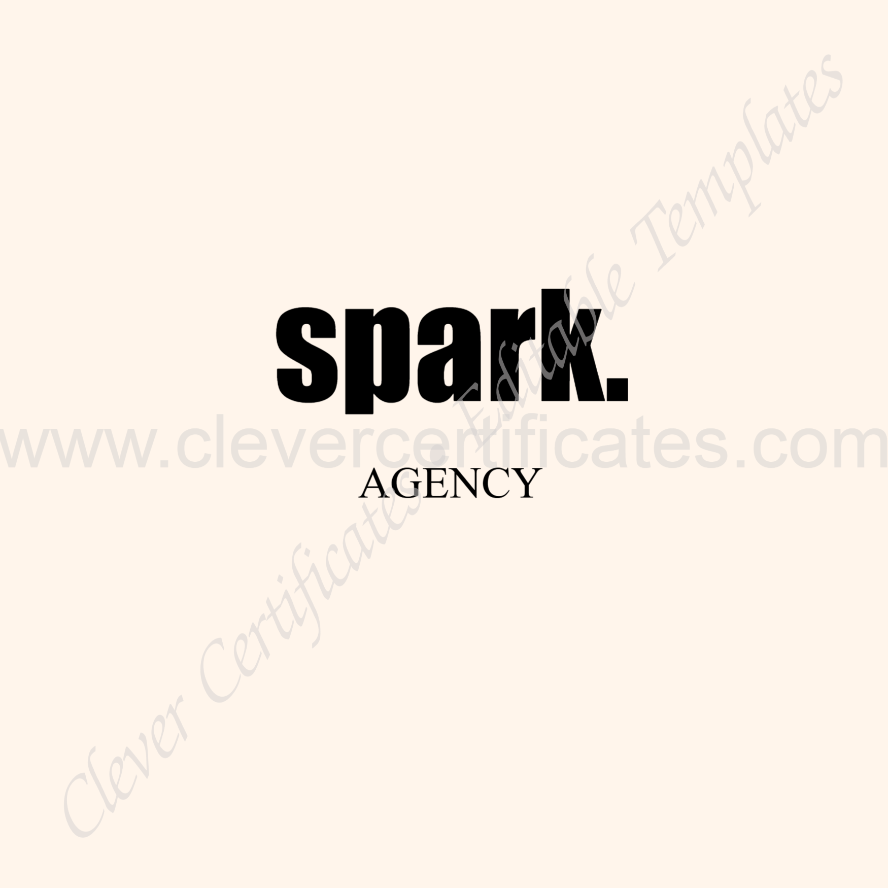 Balck And Beige Minimalist Aesthetic Simple Agency Logo — Certificate Template Preview