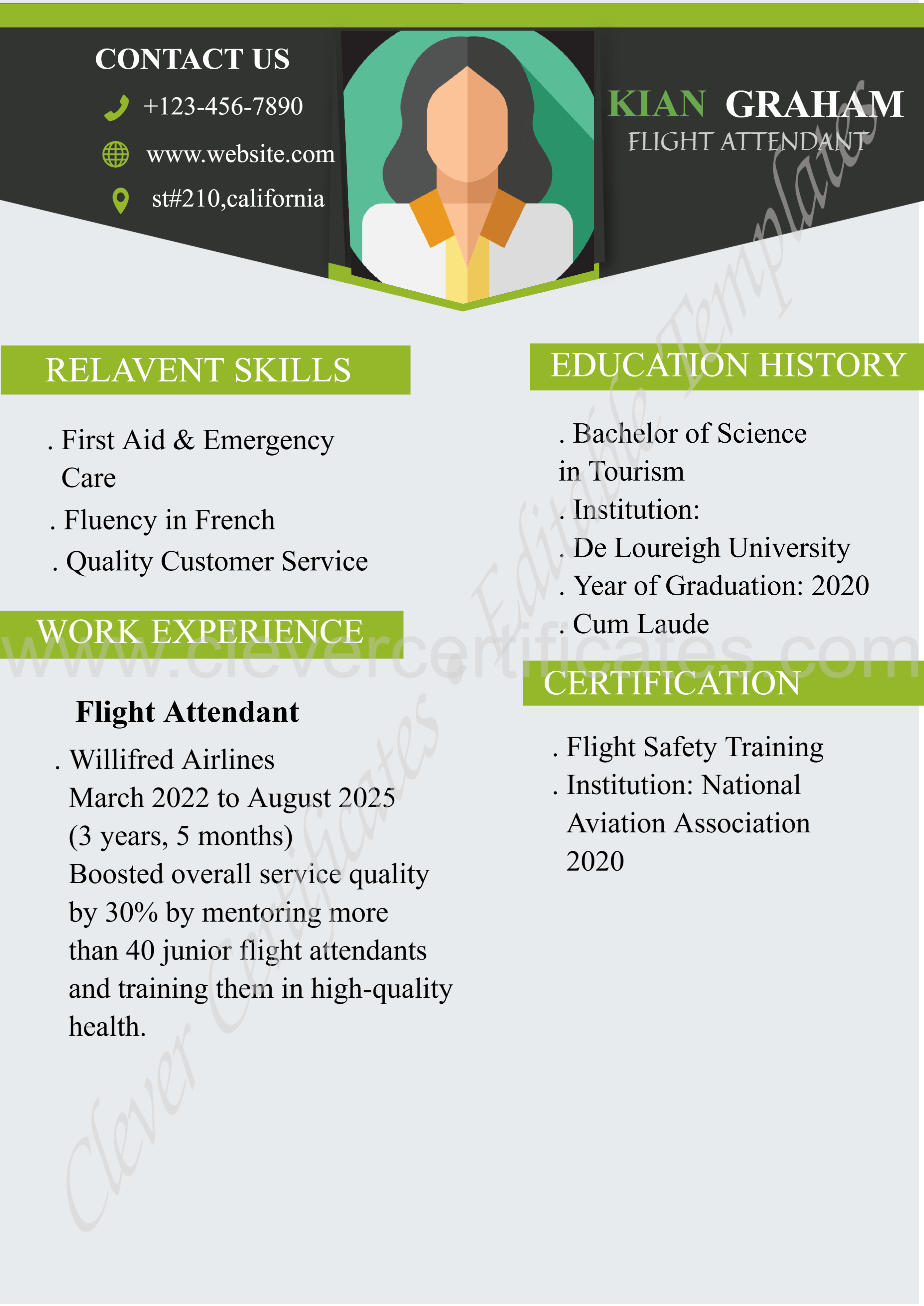 PROFESSIONAL STUDENTS CV — Certificate Template Preview