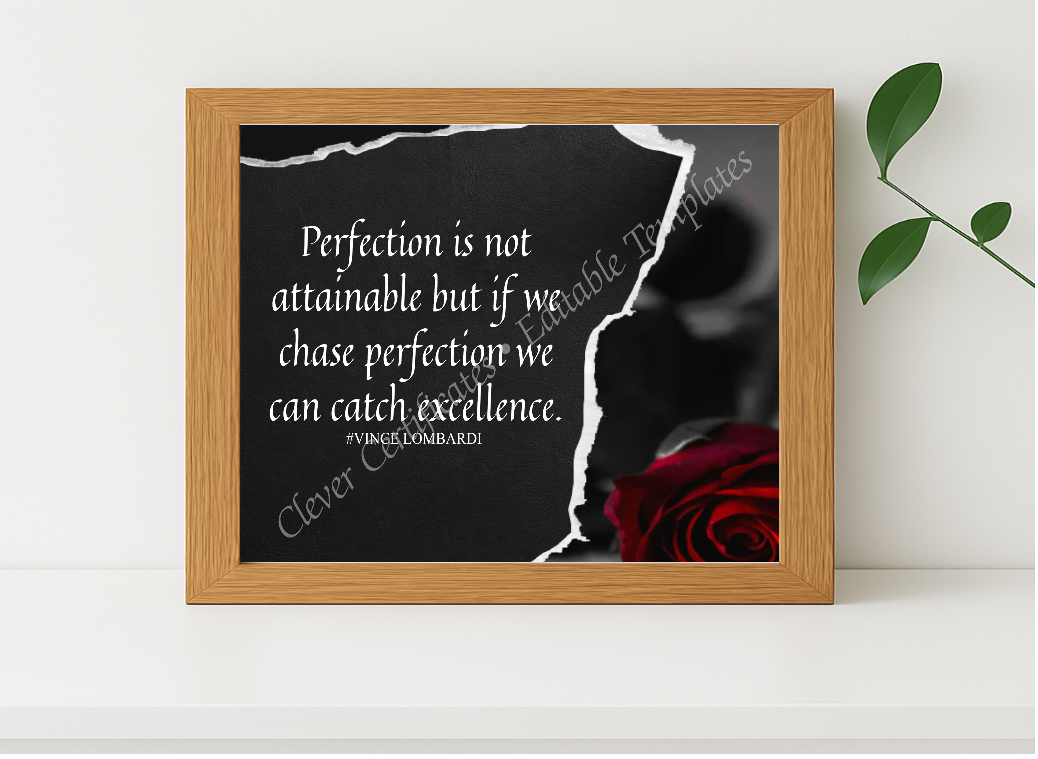 Realistic mockup featuring Modern Quote displayed within a modern frame, set against a minimalistic background.