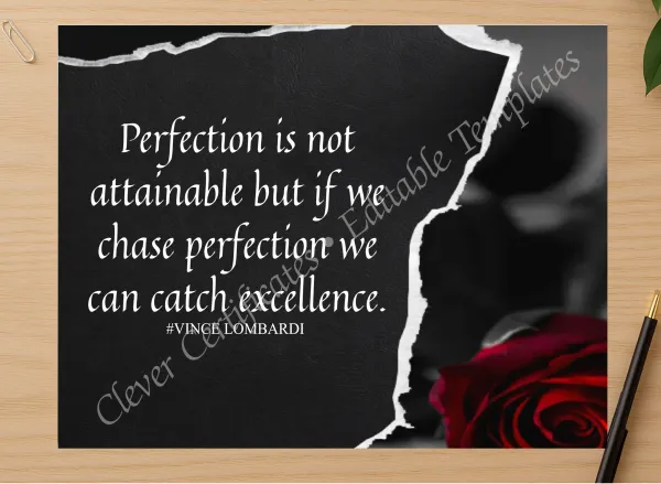 Professional preview of Modern Quote certificate on high-quality stationery paper, ideal for showcasing the final look.