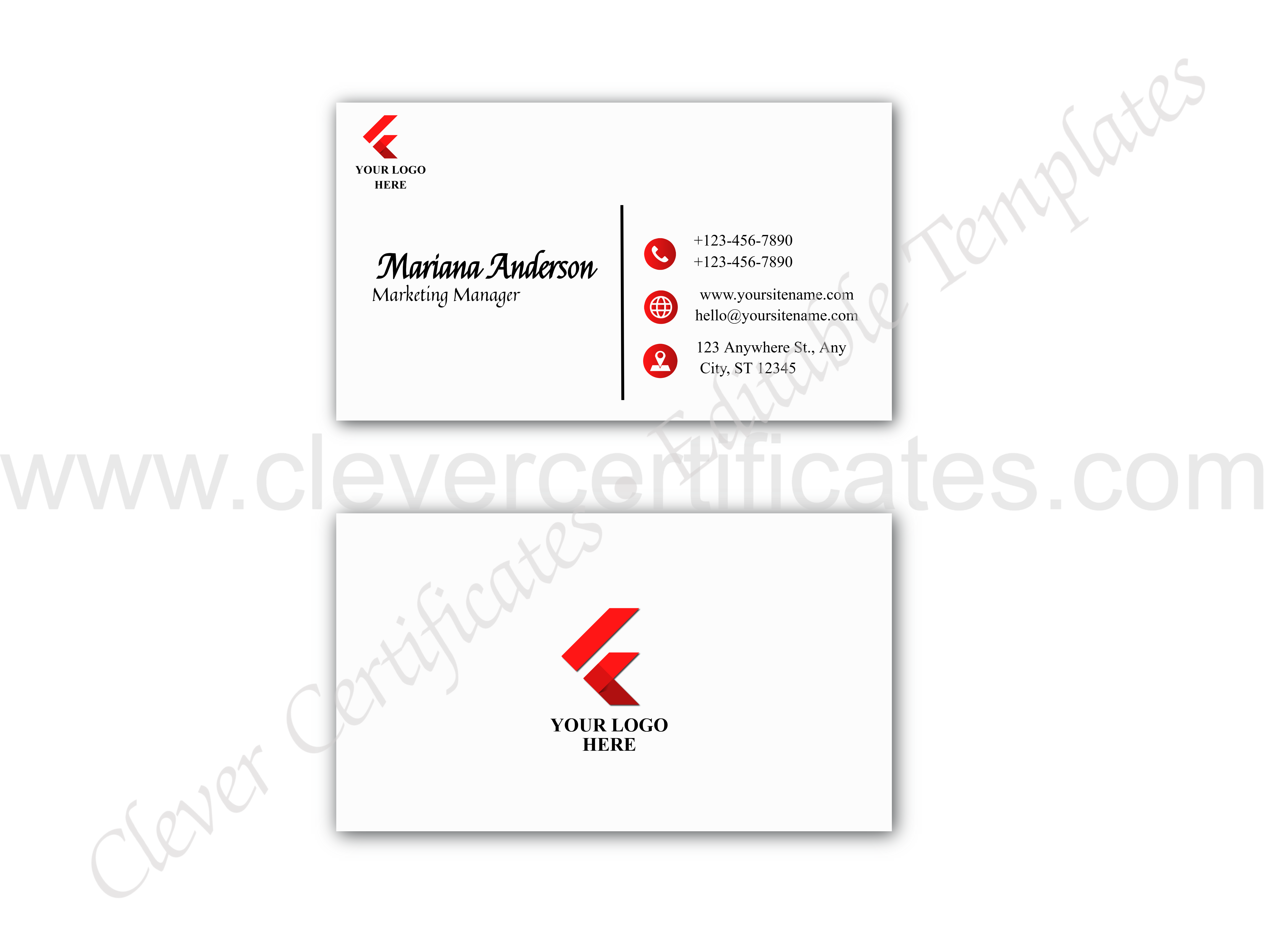 PRINTABLE BUSSINESS CARD — Certificate Template Preview