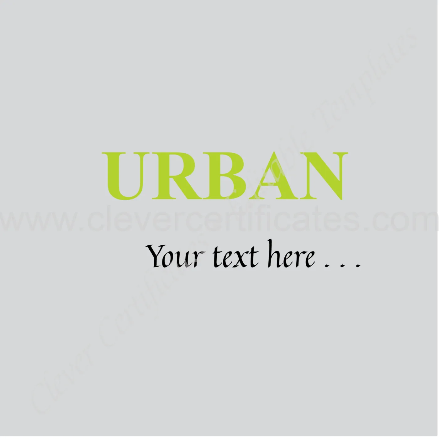 Modern Minimalist Graffiti Urban Brand Logo — Certificate Template Preview