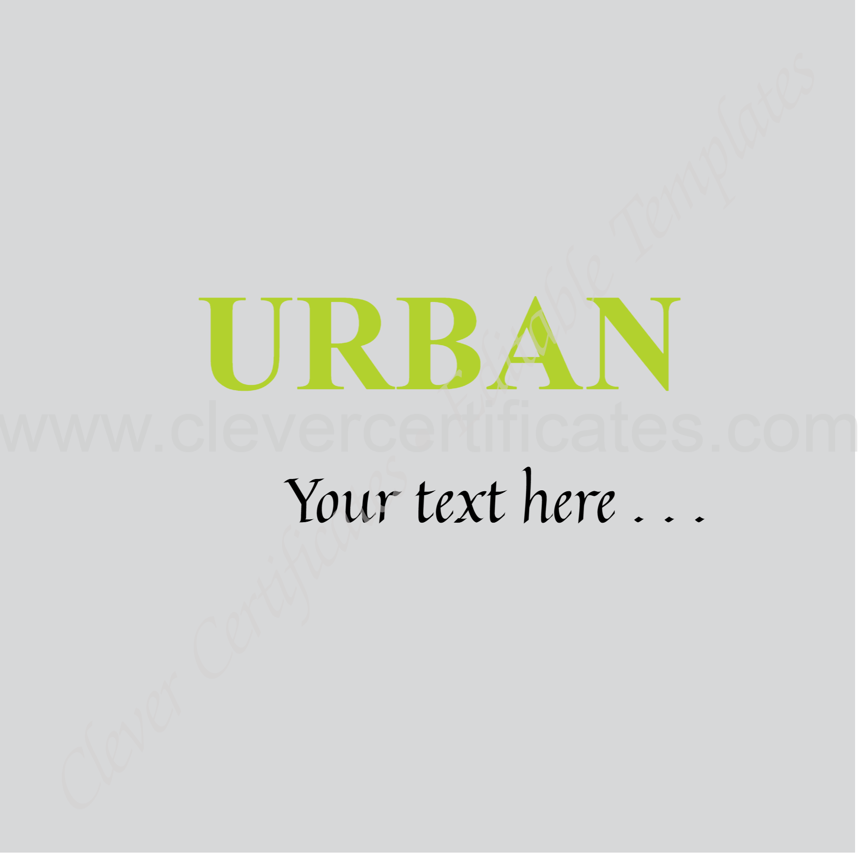 Modern Minimalist Graffiti Urban Brand Logo — Certificate Template Preview