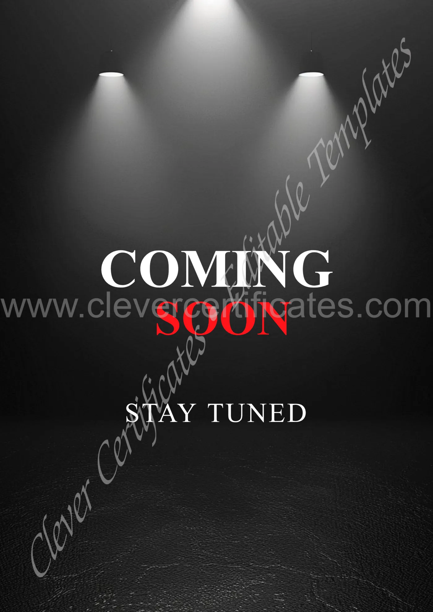 Black And Red Modern Coming Soon Poster — Certificate Template Preview
