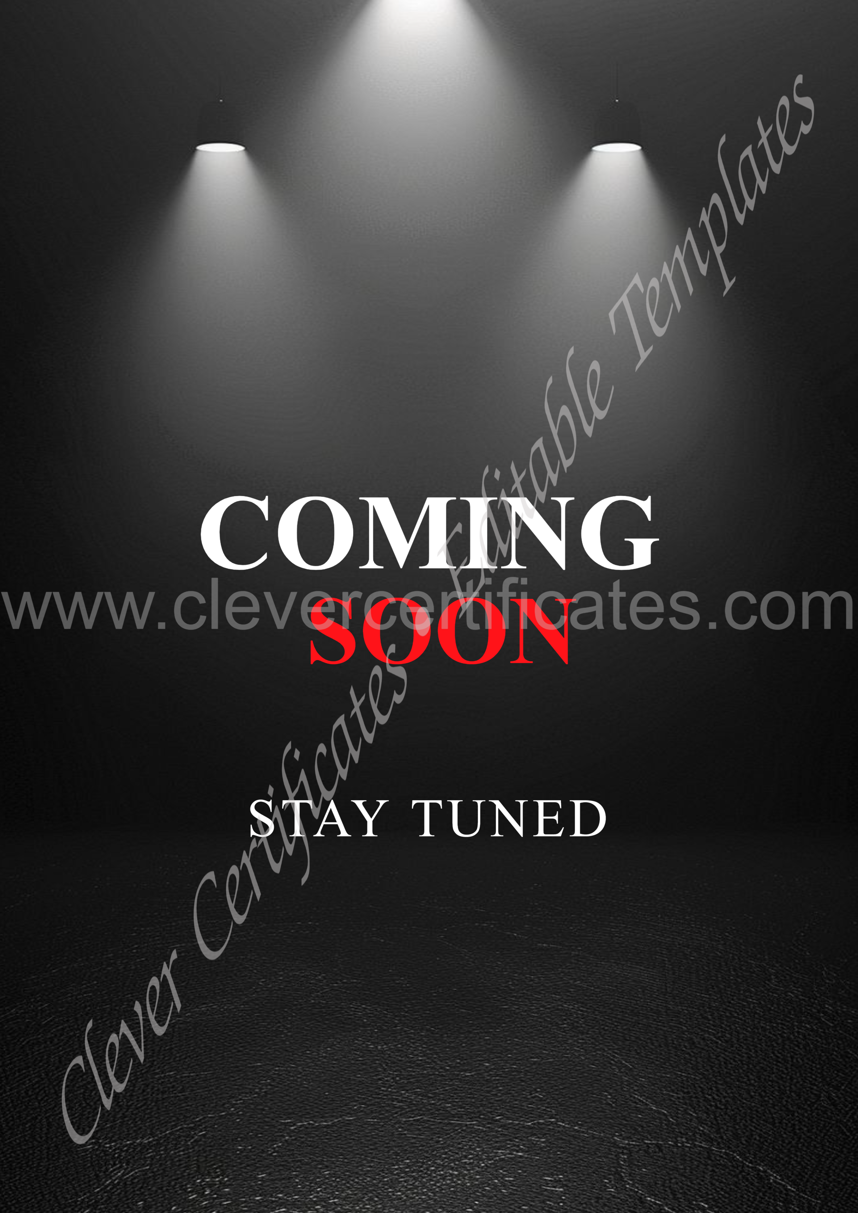Black And Red Modern Coming Soon Poster — Certificate Template Preview