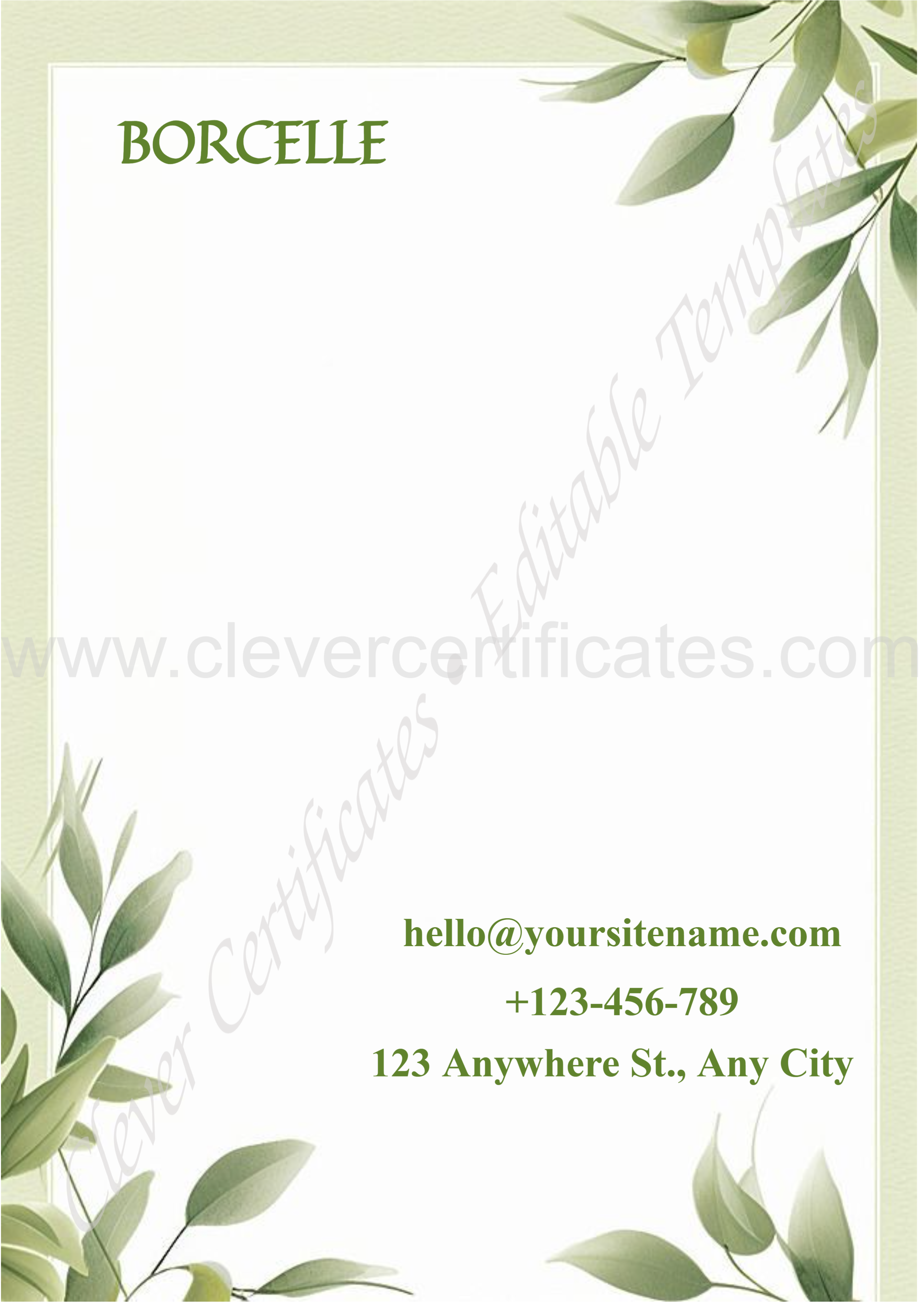 White Delicate Professional Letterhead — Certificate Template Preview