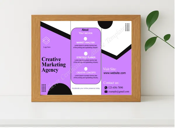 Realistic mockup featuring Brochure Design displayed within a modern frame, set against a minimalistic background.