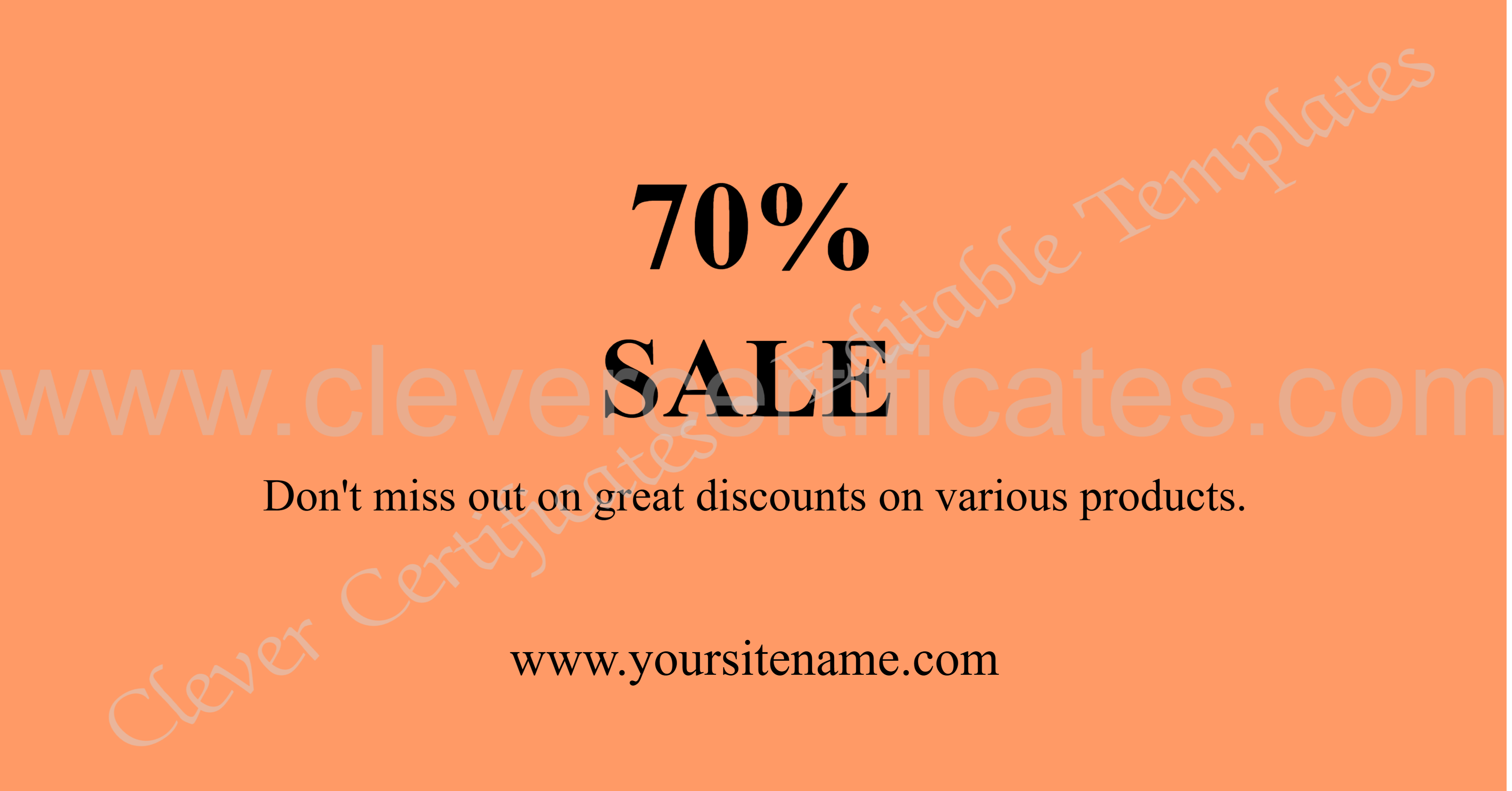 Editable Sale Facebook Ad  — Certificate Template Preview