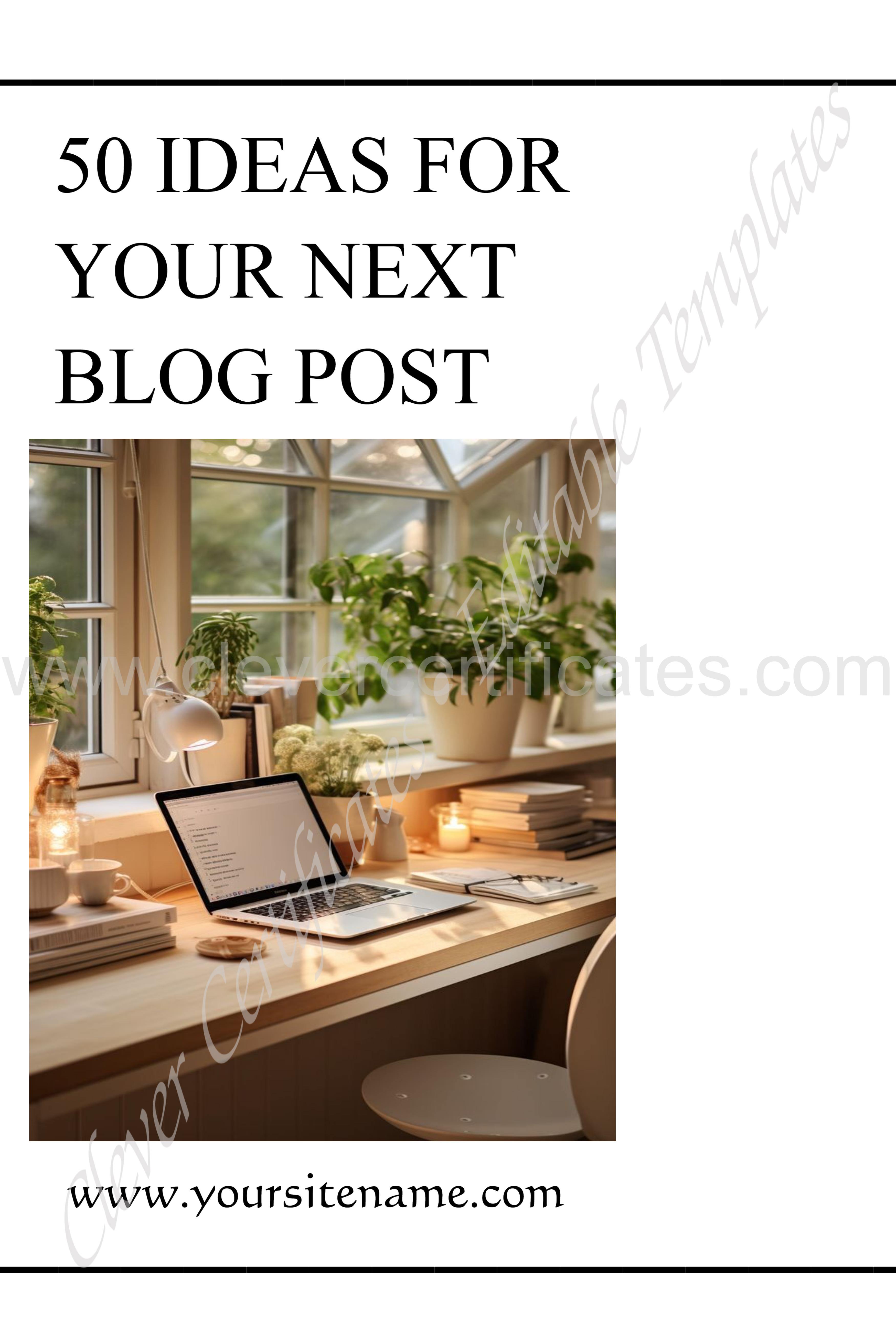 Elegant Blog Post Idea Pinterest Pin  — Certificate Template Preview