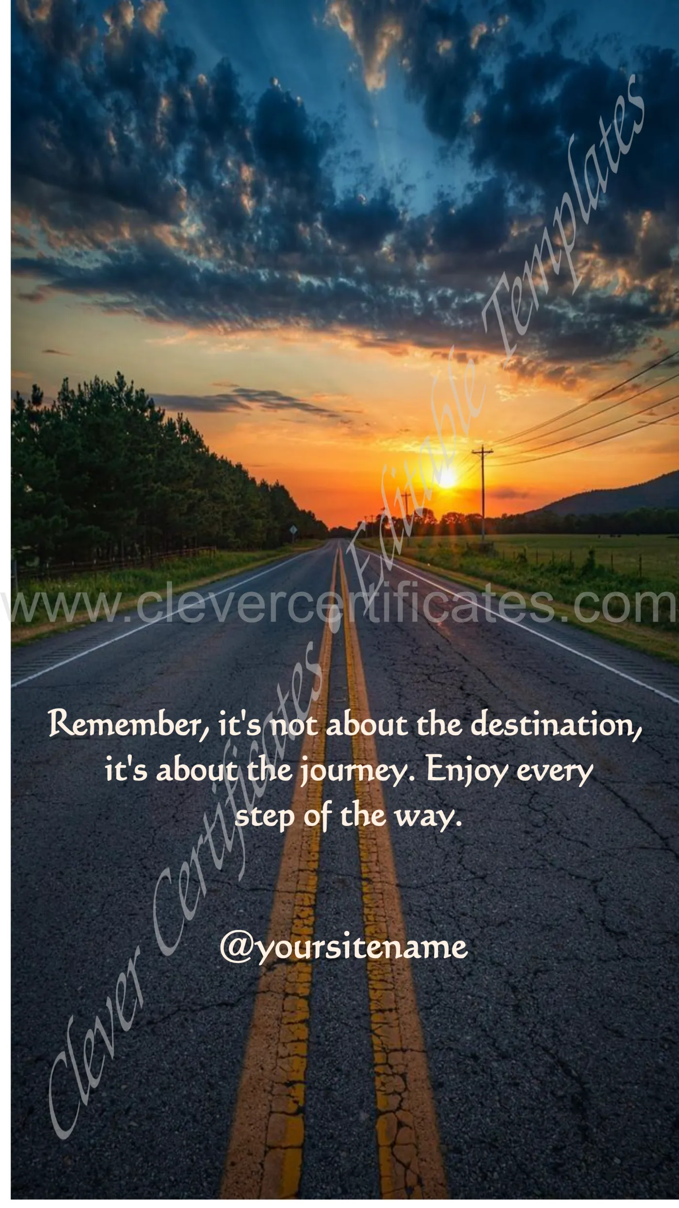 Orange Sunset Motivational Quote Your Story — Certificate Template Preview