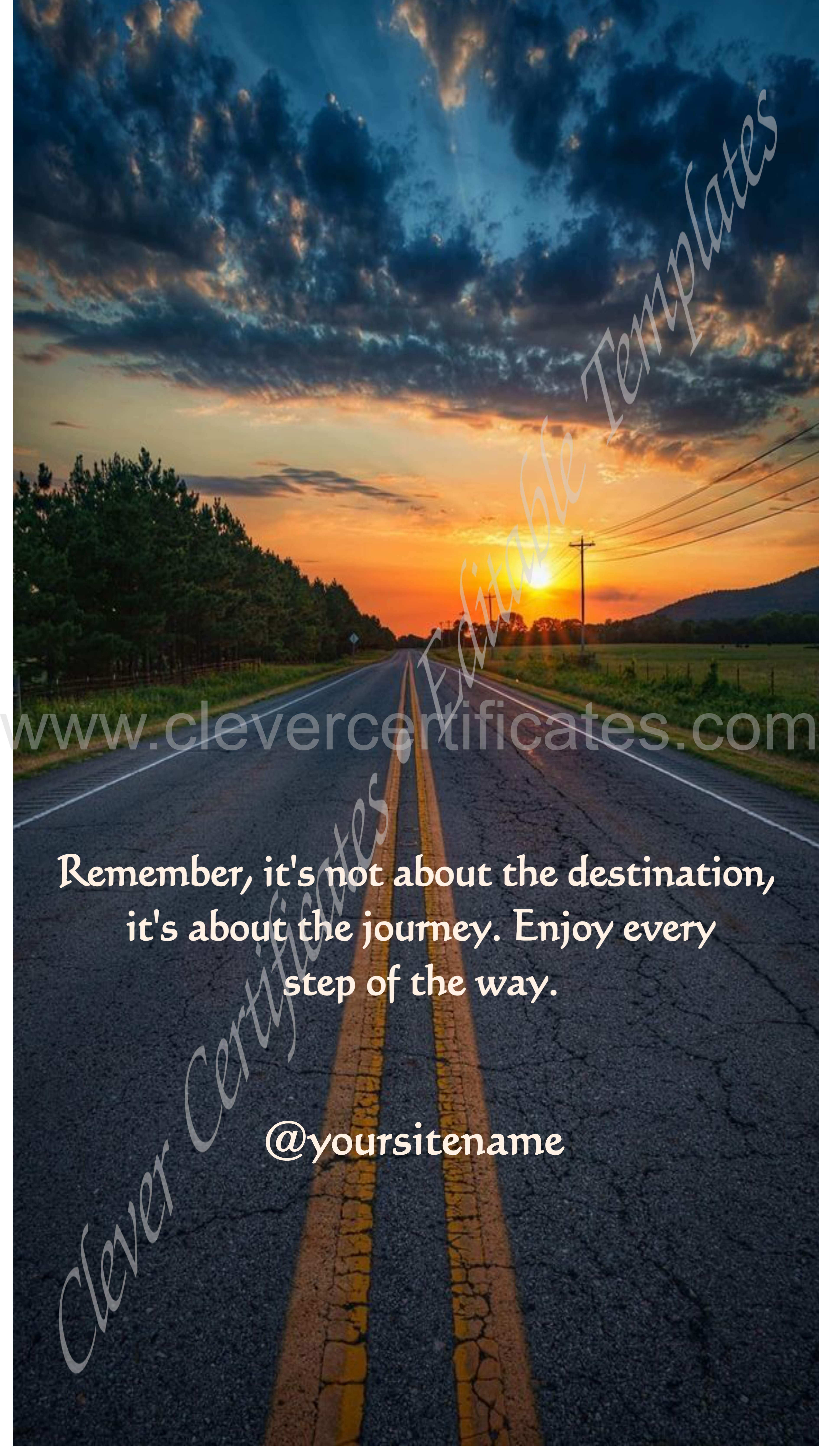Orange Sunset Motivational Quote Your Story — Certificate Template Preview