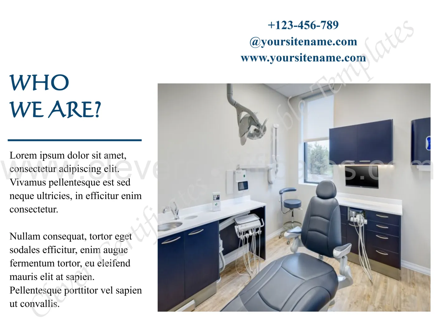 Dental Clinic Brochure — Certificate Template Preview