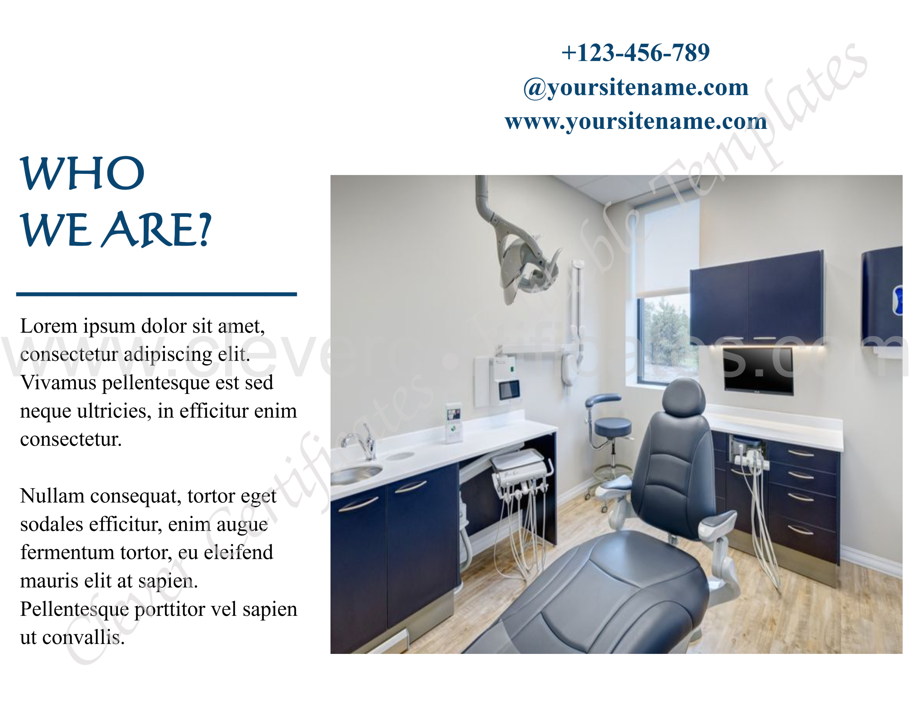 Dental Clinic Brochure — Certificate Template Preview