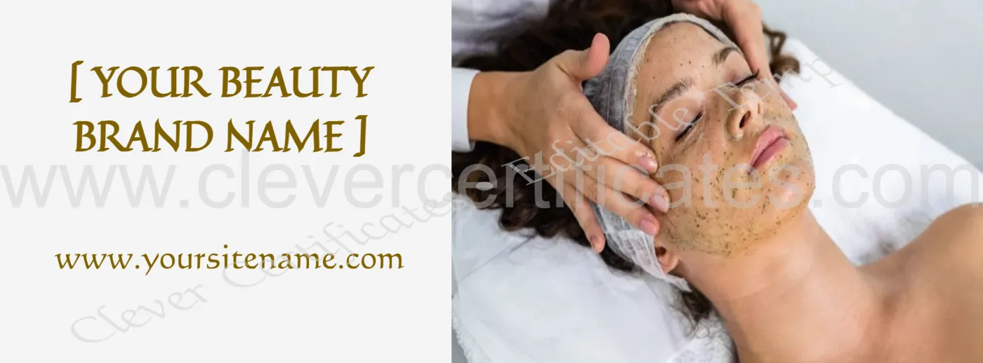 Editable Brown And White Modern Woman Photo Beauty Tips Facebook Cover — Certificate Template Preview