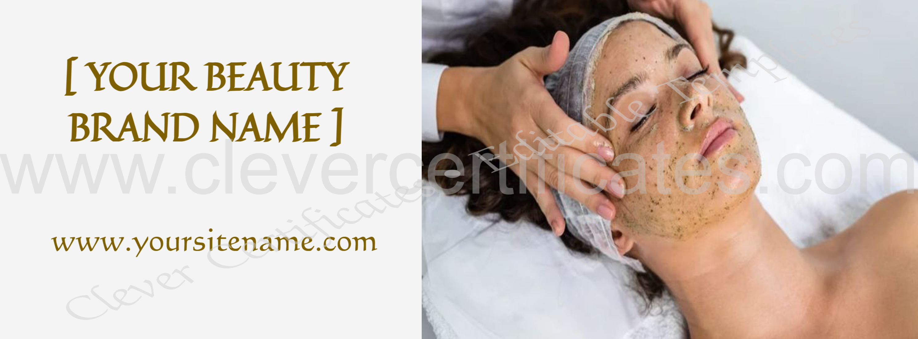 Editable Brown And White Modern Woman Photo Beauty Tips Facebook Cover — Certificate Template Preview