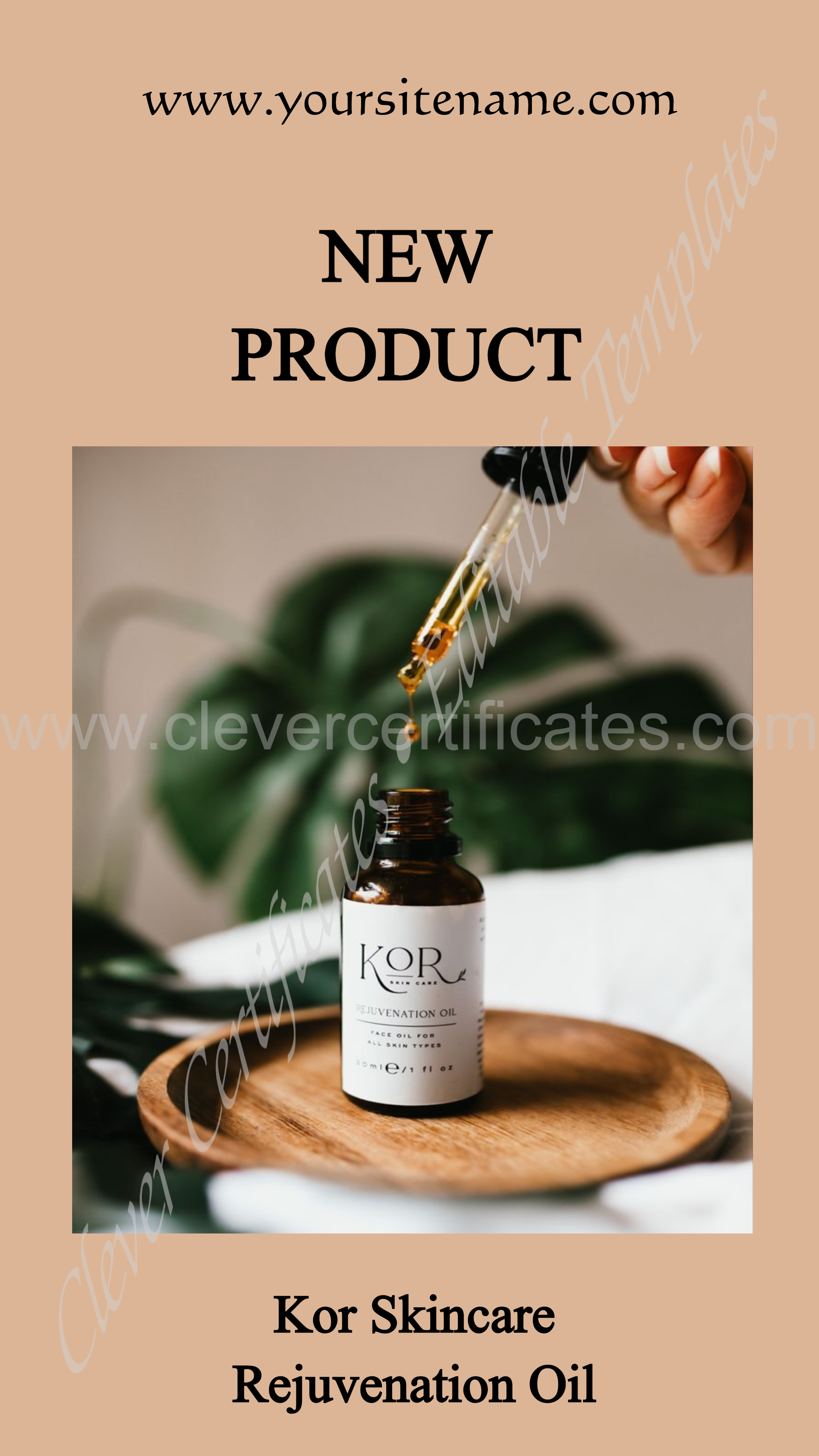 Editable Brown New Skincare Product Launch Story — Certificate Template Preview