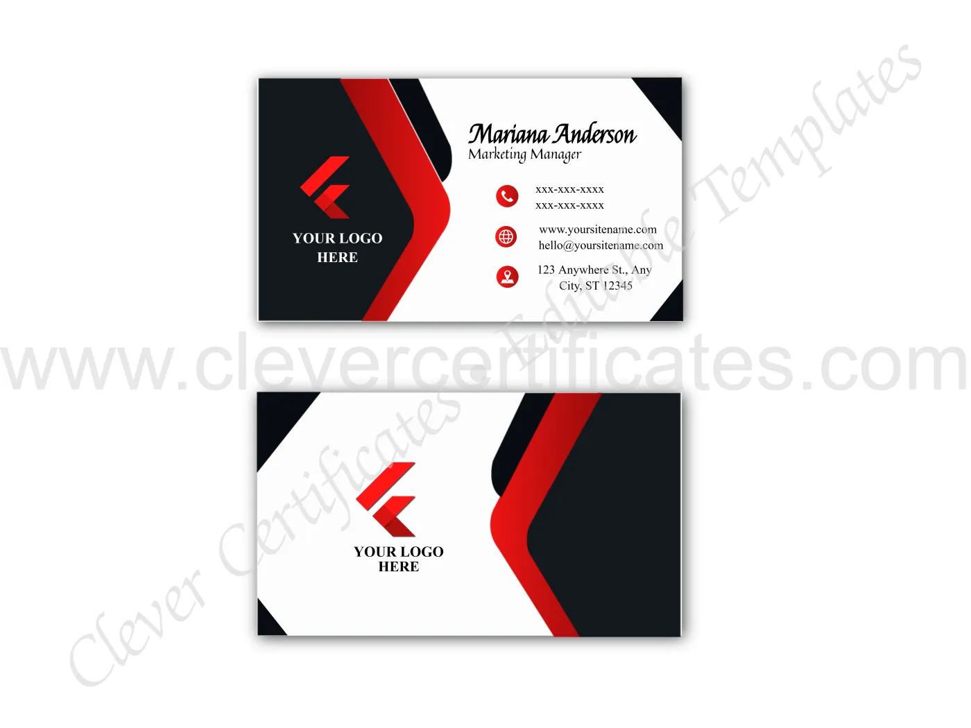 editable professional bussiness card — Certificate Template Preview