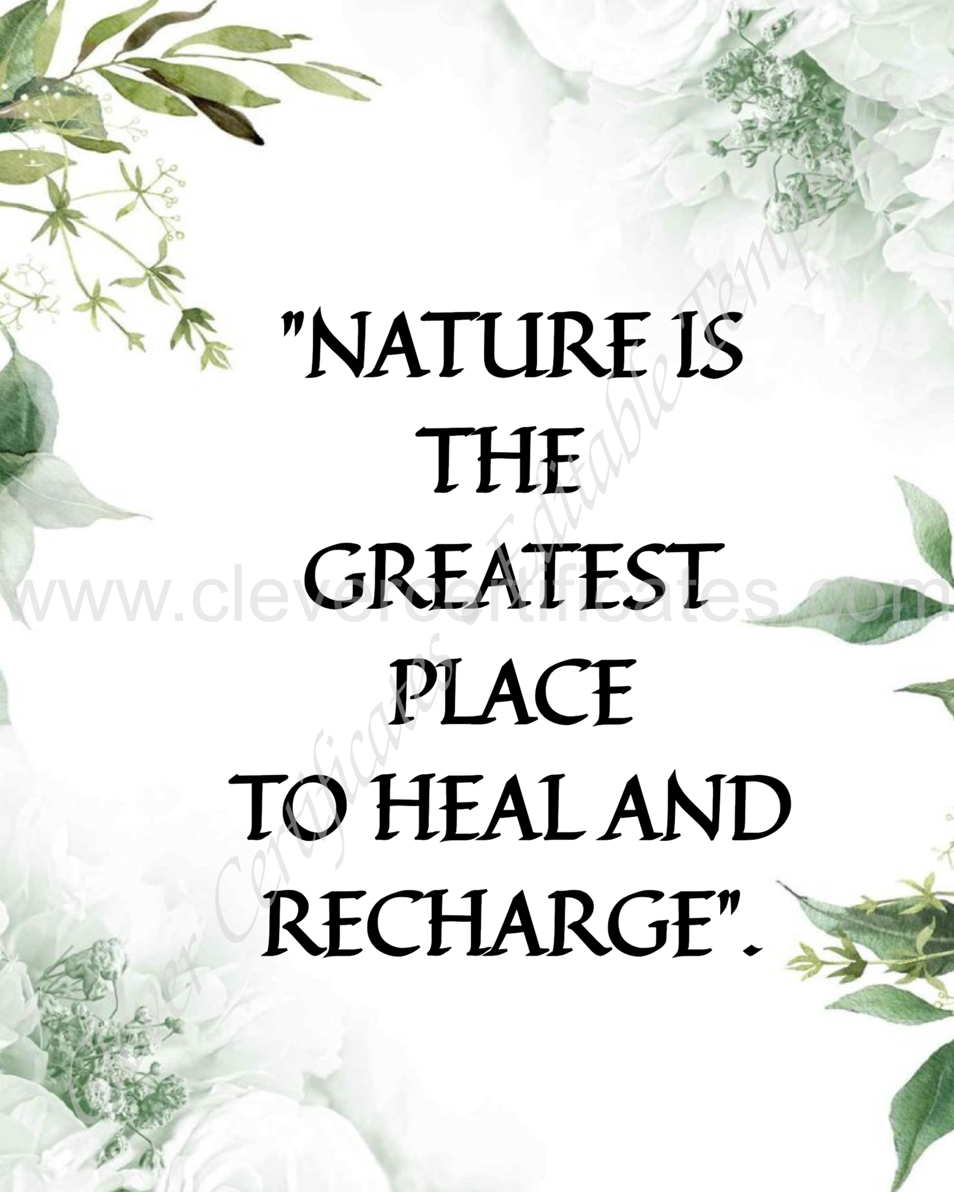 Nature Quote — Certificate Template Preview