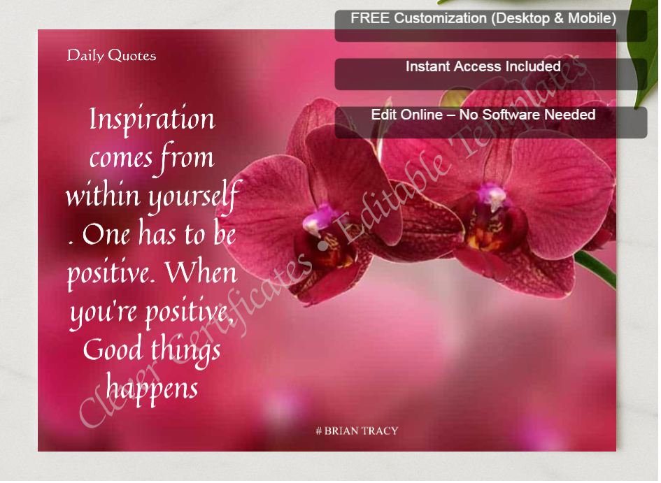 Framed preview featuring Free Editor badge stack for EDITABLE MOTIVATIONALQUOTE