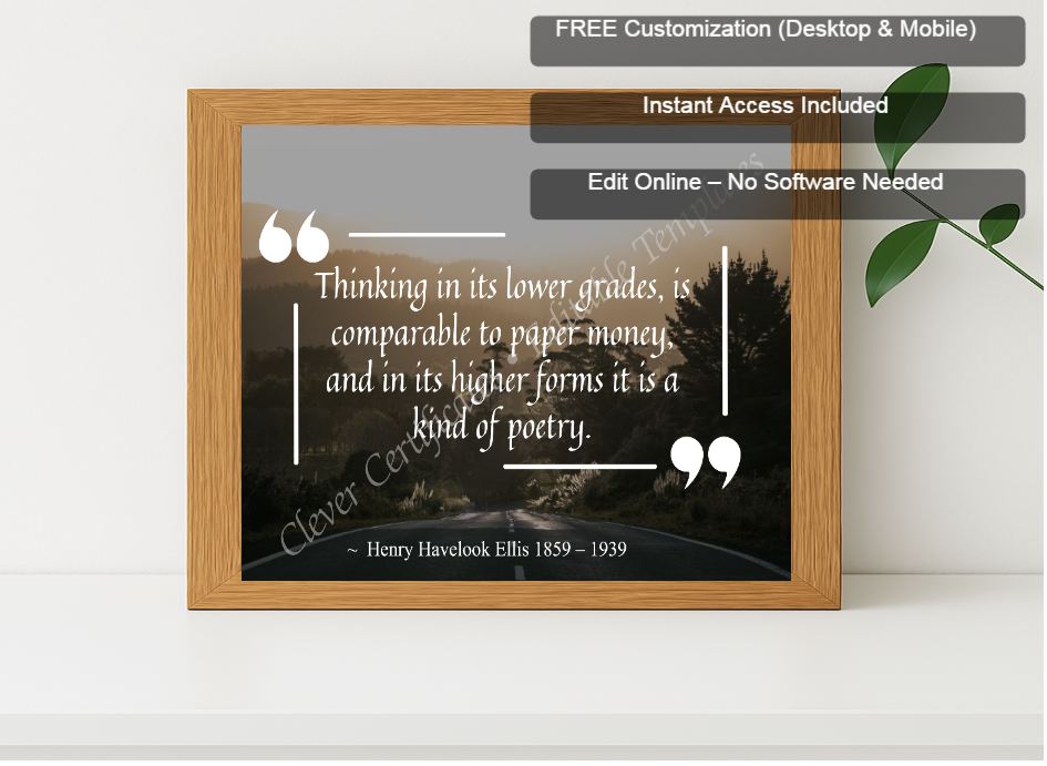 Premium mockup with Free Editor badge stack for Inspirational Quote