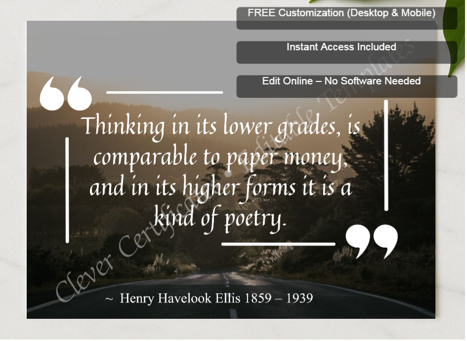 Framed preview featuring Free Editor badge stack for Inspirational Quote