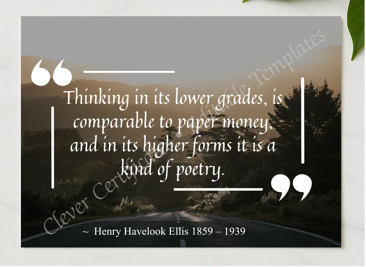 Inspirational Quote presented in a sleek wooden frame, elegantly arranged on a stylish table.