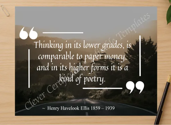 Professional preview of Inspirational Quote certificate on high-quality stationery paper, ideal for showcasing the final look.