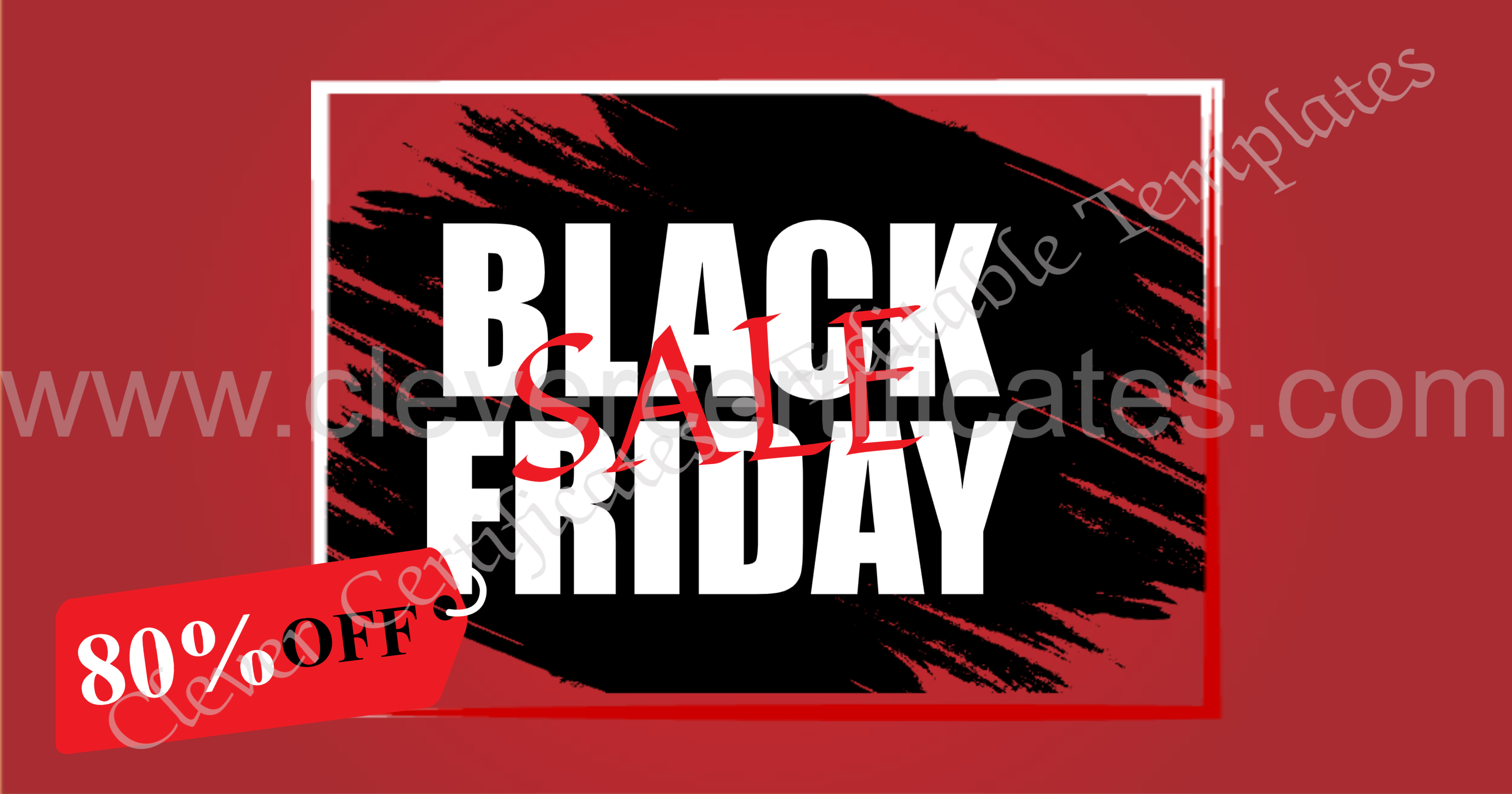 Black Friday Sale Upto 80 Percent Off Facebook Post — Certificate Template Preview
