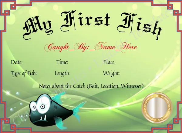 My First Fish Certificate