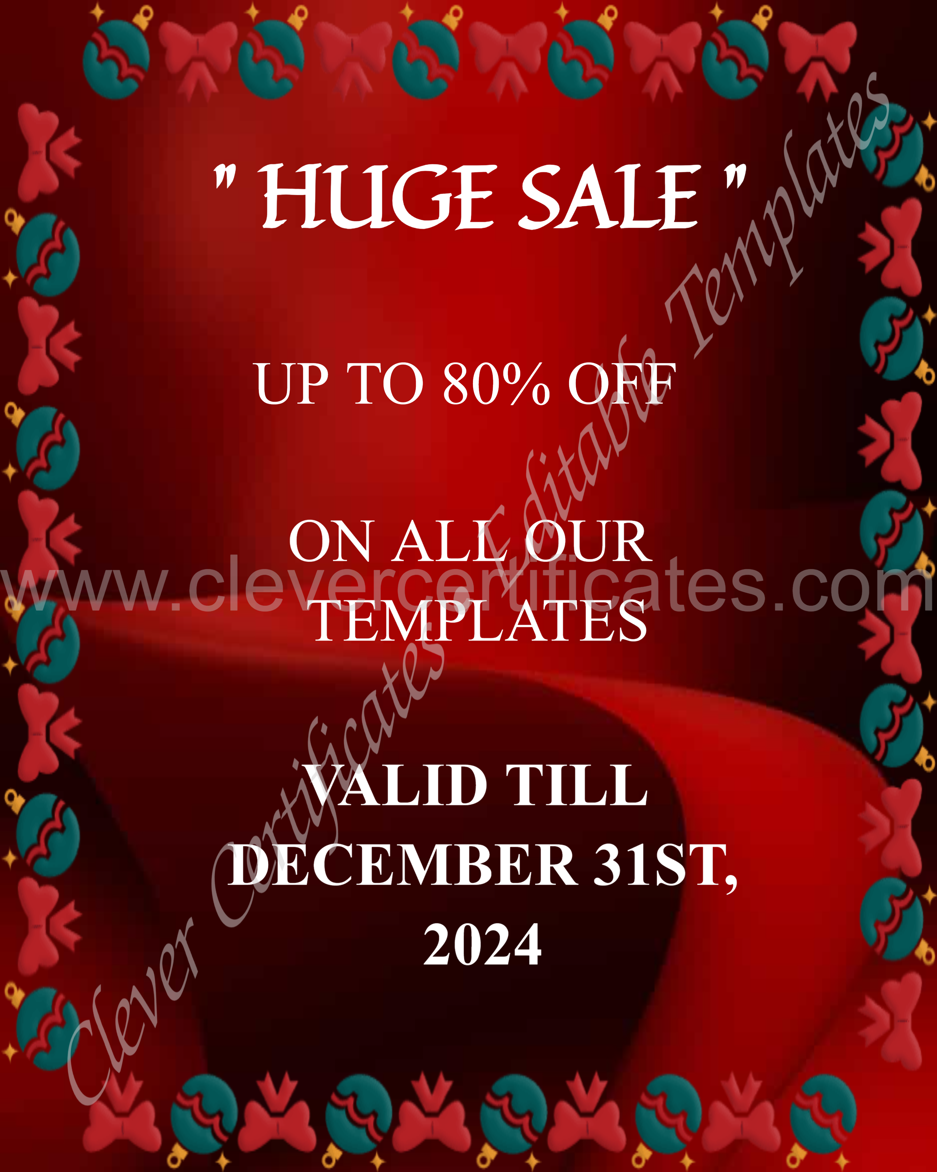 80 Percent Sale On All Templates  — Certificate Template Preview