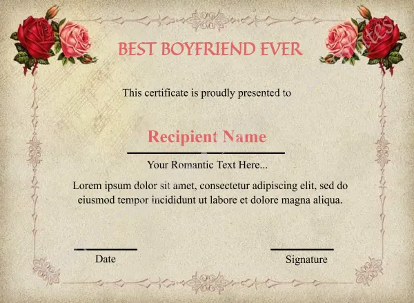 Printable Best Boyfriend Ever 