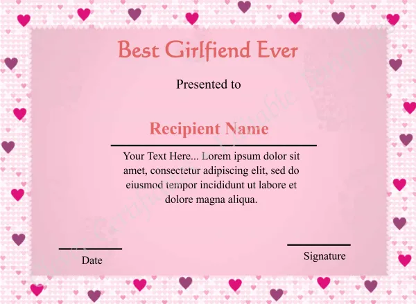 Editable Best Girlfriend Ever 