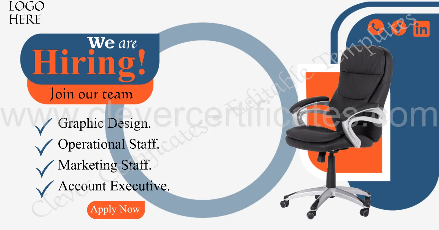 Editable team Hiring Facebook Post — Certificate Template Preview