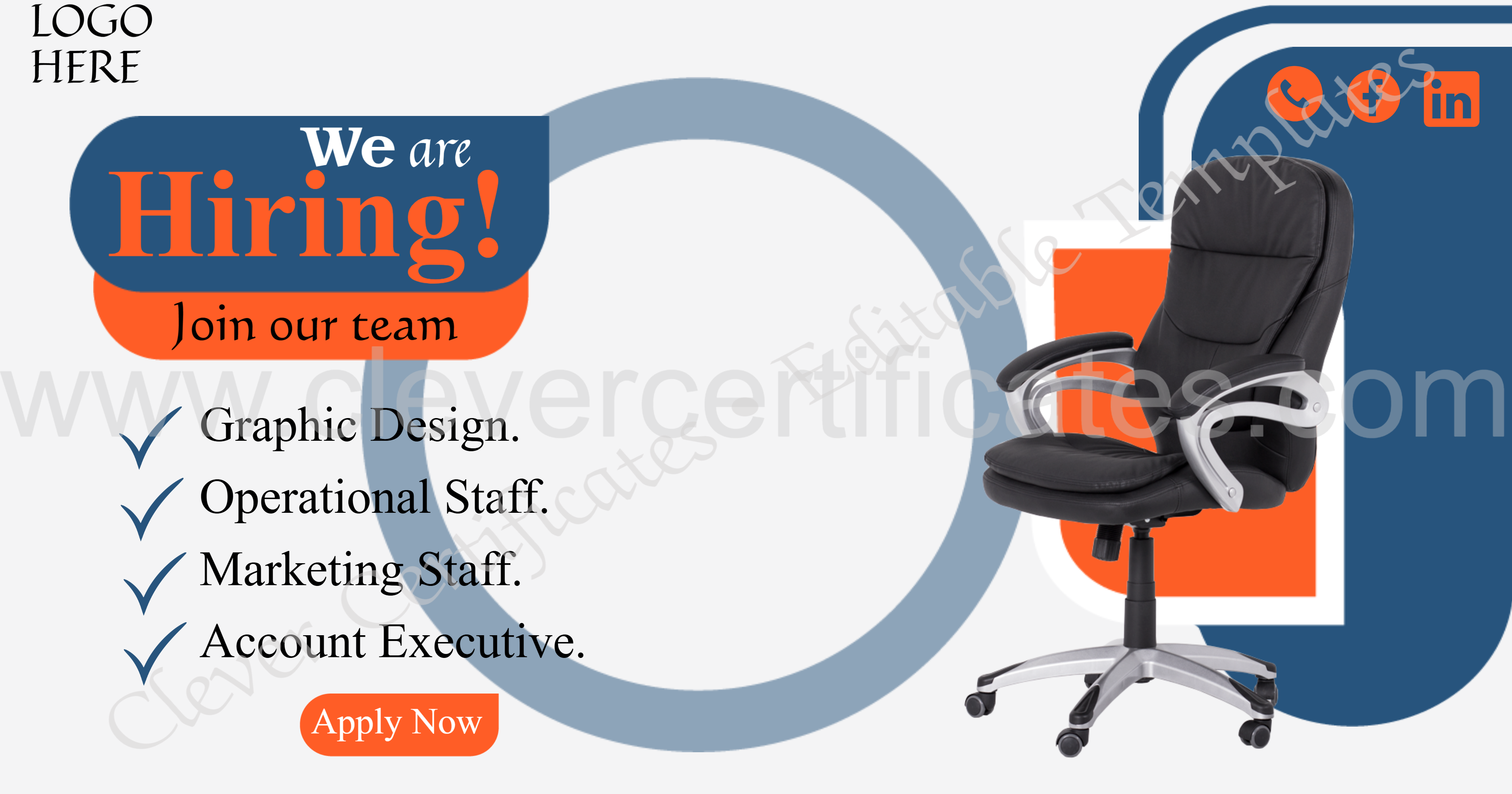 Editable team Hiring Facebook Post — Certificate Template Preview